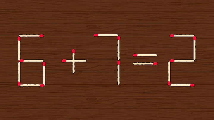 Move only 1 stick to make the equation correct | Matchstick puzzle 6+7=2