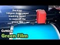 Cutting green film silk screen on a cutter plotter  cuyi cto 630