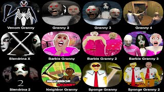 Venom Granny,Granny 2+3+4.Slendrina X,Barbie Granny 1+2+3,Slendrina the Cellar 2,Sponge Granny 1+2 screenshot 5
