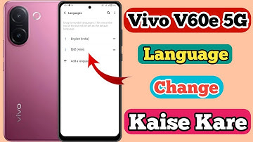 How To Change Language In Vivo V60e 5g // Vivo V60e 5g Language Ko Change Kaise Kare