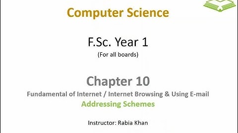 FSc Computer Science Book 1, CH 10, LEC 149: Addressing Schemes