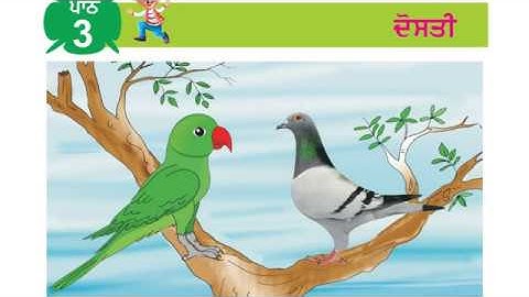 lesson 3 punjabi , class 3, (Tota ate Kabutar, PSEB)..