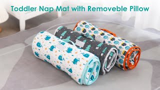 Biloban Toddler Nap Mat with Pillow and Blanket, Lightweight Kids Nap Mats for Preschool Daycare