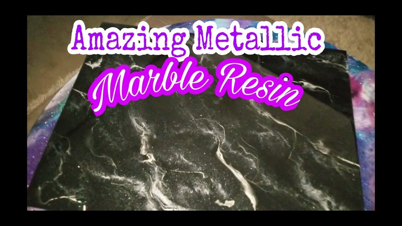How To Diy Countertops With Black And Silver Marble Resin Youtube