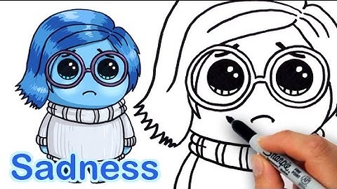 How to Draw Sadness from Pixar Inside Out Cute Step by step