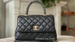 CHANEL 21A DARK GREY STRASS HANDLE COCO HANDLE