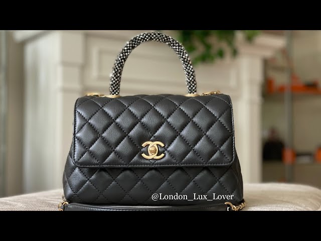 CHANEL 21A DARK GREY STRASS HANDLE COCO HANDLE 