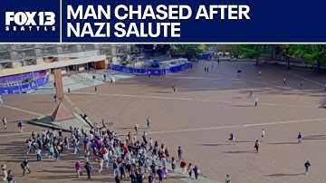 Mob of students chases person accused of Nazi salute at UW | FOX 13 Seattle