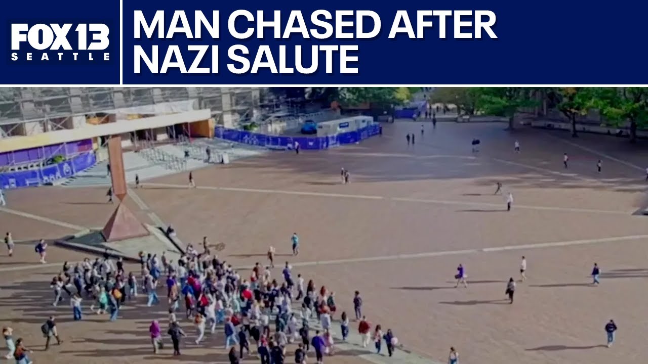 Mob of students chases person accused of Nazi salute at UW | FOX 13 Seattle