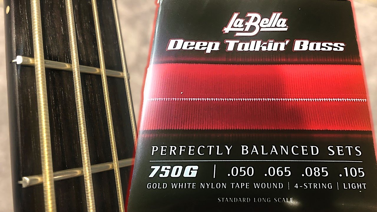 Light La Bella 750G Gold White Nylon Tapewound Bass Strings 