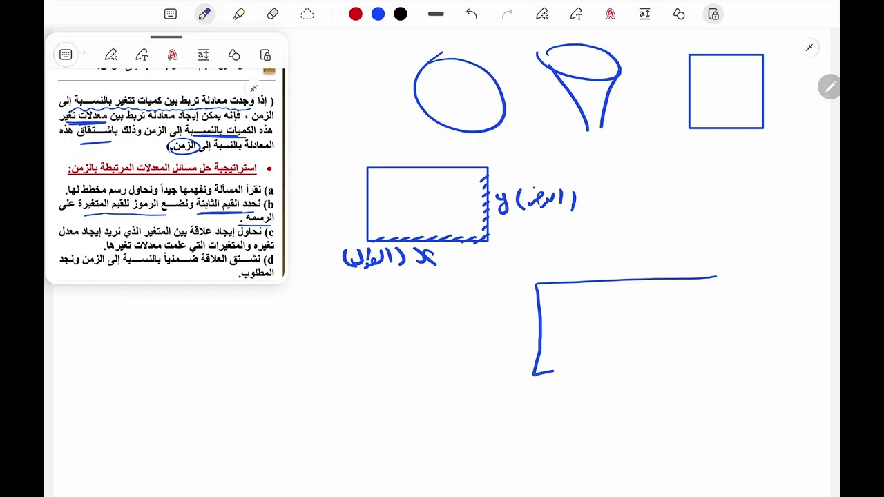 المعدلات المرتبطة بالزمن ( سؤال 1 )