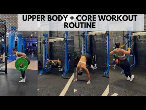 UPPER BODY + CORE WORKOUT ROUTINE (W/ TRX TRAINING EXERCISES)!