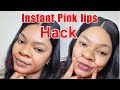 I do this to make my lips Pink just in 3 minutes,Fast pink lips hack #beauty #diy #skincare #acne