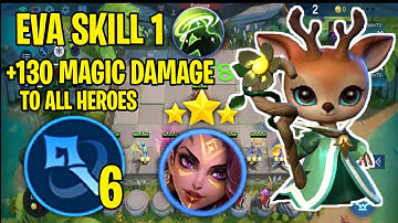 Magic Chess: Eva Skill 1 +130 Magic Damage To All Heroes | 3 Star ESME with 6 MAGE