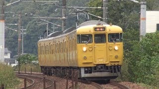 【4K】JR山陽本線　普通列車115系電車　ｵｶD-24編成
