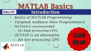 Introduction to MATLAB/ Octave Programing -MATLAB Basics