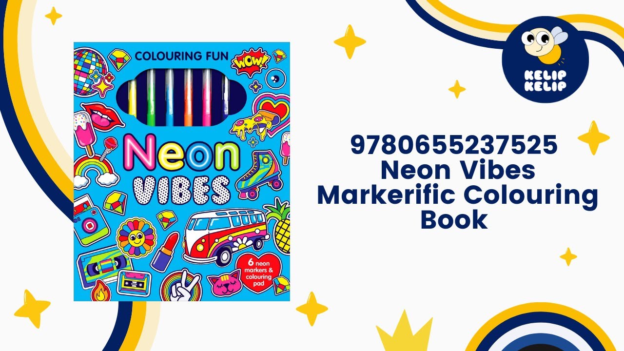 9780655237525 Neon Vibes Markerific Colouring Book Gift Set - YouTube