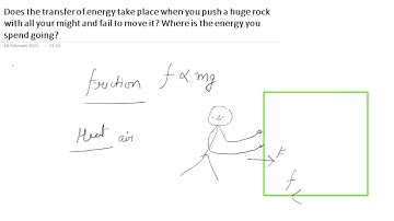 Does the transfer of energy take place when you push a huge rock with all your might and fail to mov