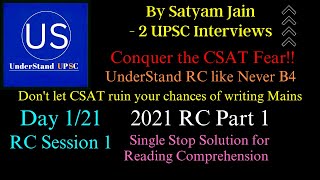 Decoding Reading  Comprehension | CSAT | Session 1 | Watch it to clear CSAT with Ease | Satyam Jain