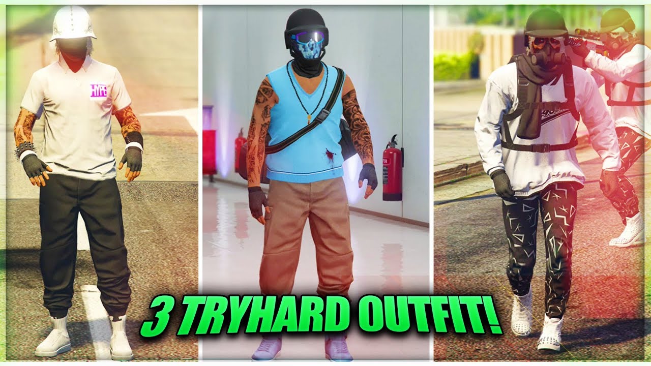 3 easy & simple (gta 5 online) tryhard outfit! using clothing glitches ...