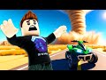 Outrunning a tornado in this the long drive roblox game a dusty trip