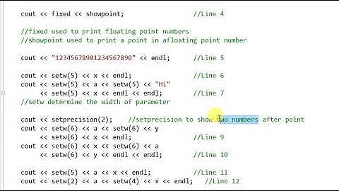 C++ Program - setw setprecision  fixed showpoint