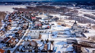 Полёт над поселком Шамони, замок посреди тайги, февраль 2024