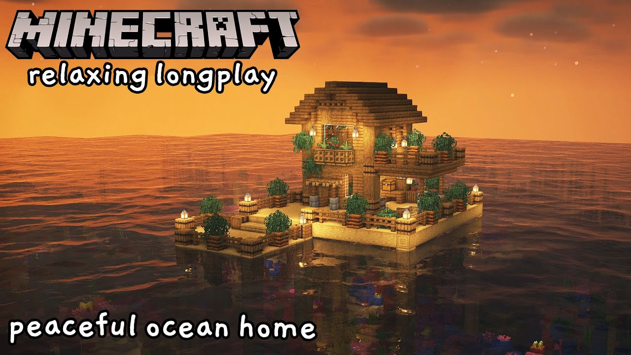 Minecraft Relaxing Longplay – Building a Peaceful Ocean Home (No Commentary) [1.17]