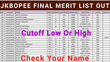 JKBOPEE Neet Ug 2021 Selection List Out Finally || Check Your Name || Cut-off Low Or High 🔥