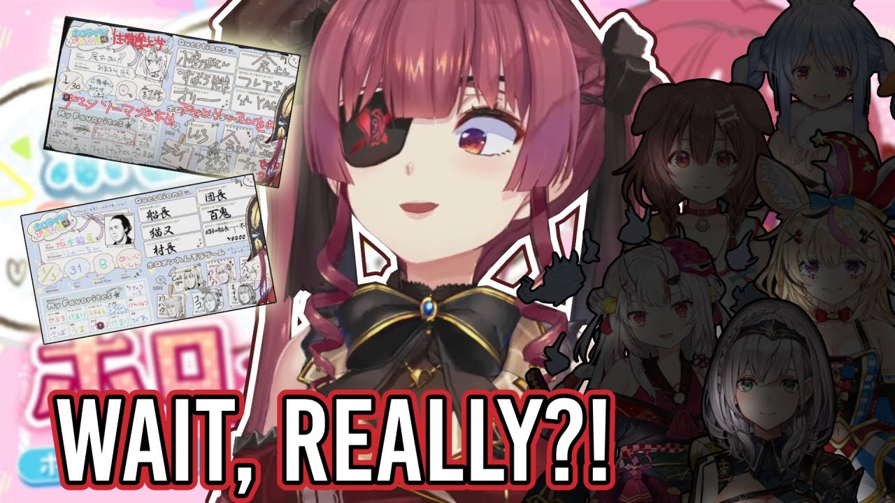 Marine Learns...Interesting New Things While Reviewing Hololive Member's Profile Cards【Eng Sub】