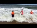 Hurricane Hermine - Kids still want to play in the waves