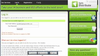 SEO Playlist 17 [Backlink Building Tool 1/2] Spinning and Distributing Articles