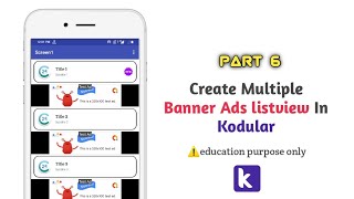 part 6 create multiple banner ads listview in kodular, thunkable etc