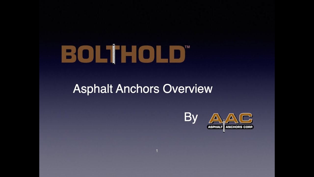 BoltHold Asphalt Anchors Overview YouTube