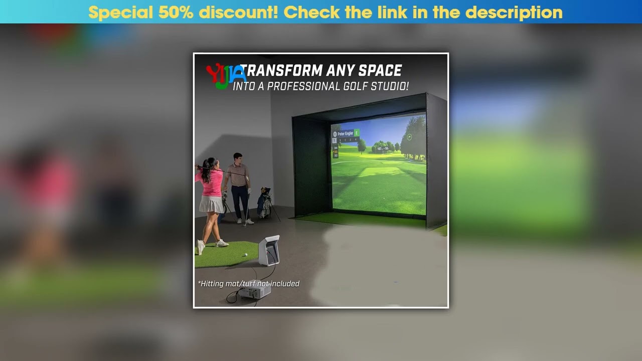 Flash Sale Custom Size Print 10/12/14ft Golf Simulator Enclosure With Hitting Screen Golf Enclosure