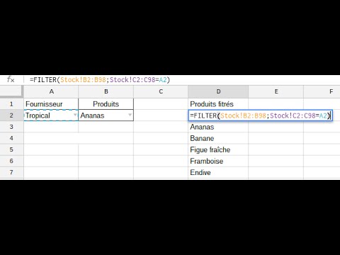 LISTE DÉROULANTE CONDITIONNELLE SOUS GOOGLE SHEET