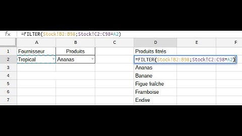 LISTE DÉROULANTE CONDITIONNELLE SOUS GOOGLE SHEET
