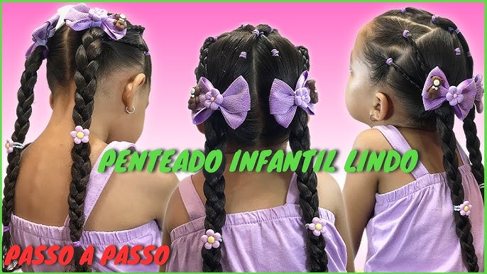 😱 PENTEADO PERFEITO! Penteado infantil simples e fácil com