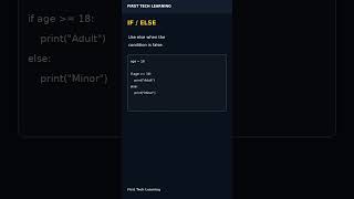 Python Basics for Beginners – Part 4 🐍 | If Else in 60 Seconds