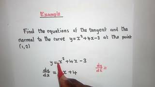 Equation of tangent and normal to the curve