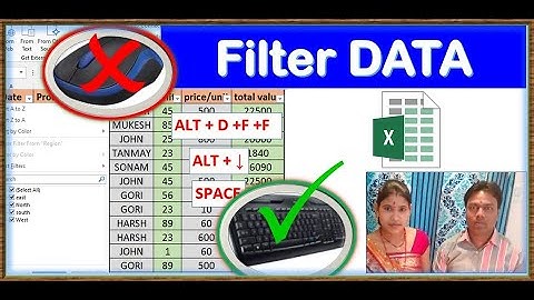 filter data  keyboard shortcut without mouse |  Data filter in excel | excel