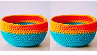 SUPER BEAUTIFUL CROCHET DESIGN BASKET NEW DESIGN CROCHET BASKET MAKING VIDEO VEERY EASY