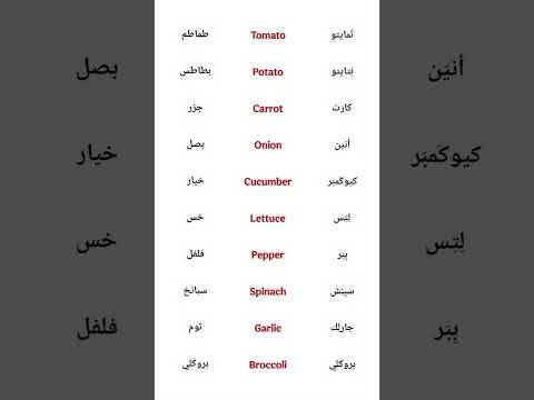 تعلم أسماء الخضروات بالإنجليزية مع النطق والترجمة بسهولة تعلم الإنجليزية