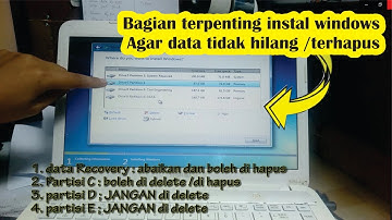 Cara instal windows agar data D dan E tidak terhapus