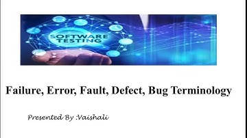 Failure, Error, Fault, Defect, Bug Terminology of Software Testing