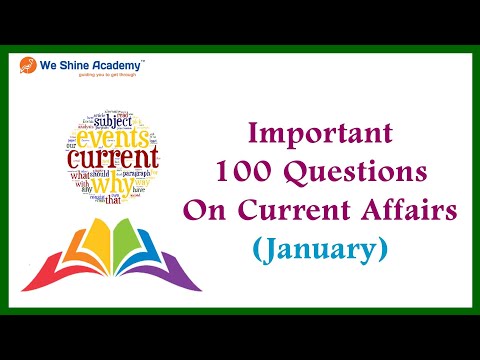 January Month Important 100 Current Affairs in Tamil 2020  | TNPSC, RRB, SSC | We Shine Academy