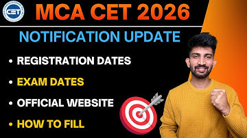 MCA CET 2026 Registration Dates | Mca cet 2026 Preparation