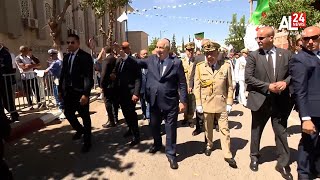 استقبال جماهيري حاشد للرئيس الجزائري عبد المجيد تبون بولاية خنشلة