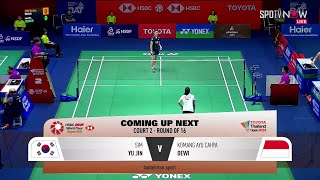 [BWF] Tunggal Putri - INA [2] vs [1] KOR - Komang Ayu C. Dewi vs Sim Yu Jin | Thailand Open 2024