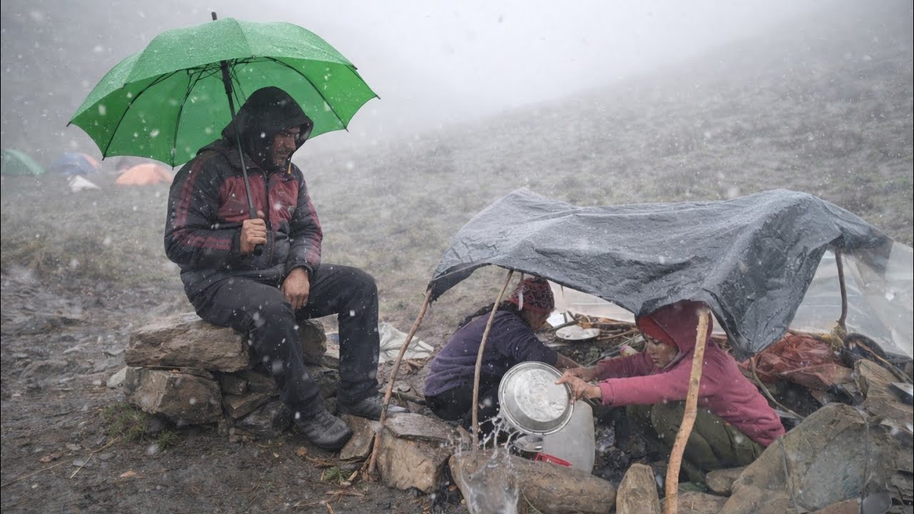 Inside Dolpa’s Coldest Region | A Family’s Real Experience Living in Nature, Caves & Tents🌧️🌧️🌧️